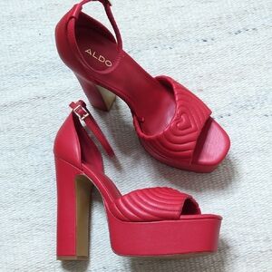 Sexy Aldo Heart /Valentine Red Platform Heels